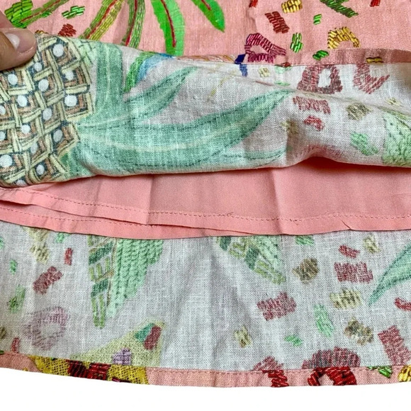 Farm Rio Pink Tropical Fruits Puff Sleeve Sweetheart Mini Dress XS - Picture 13 of 16